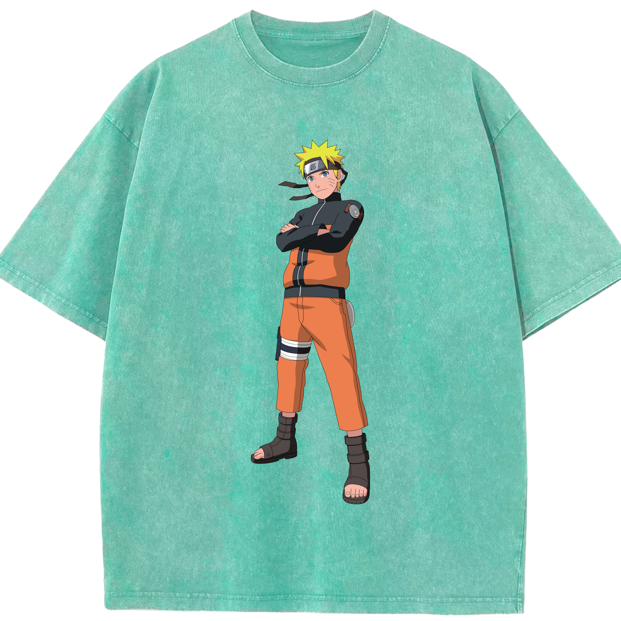 （画像用） NARUTO -ナルト- うずまき ナルト Uzumaki Naruto 綿100% ヴィンテージ風 半袖Tシャツ（フロントプリント）
